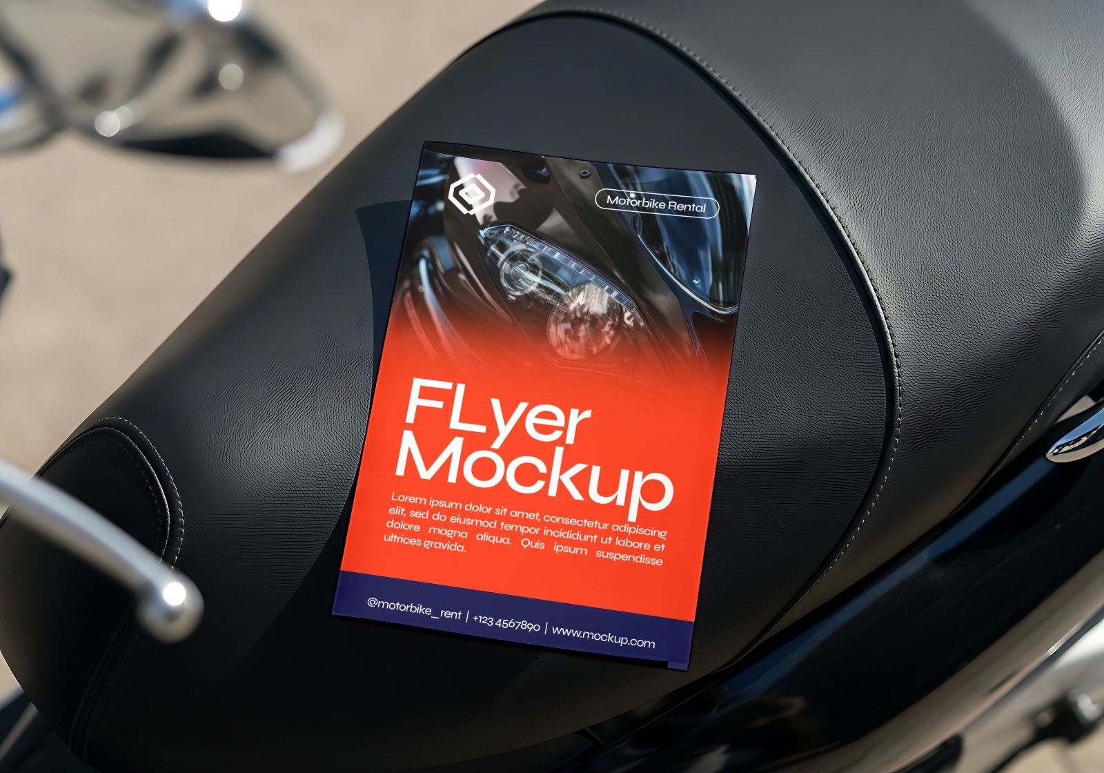 Premium Rental Motorcycle Mockup