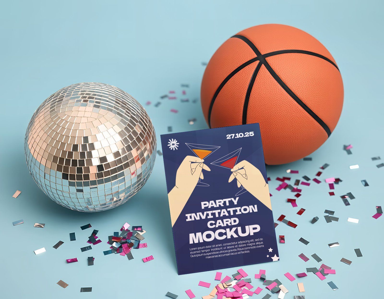 Premium Party Invitation Boy and Girl Mockup Bundle