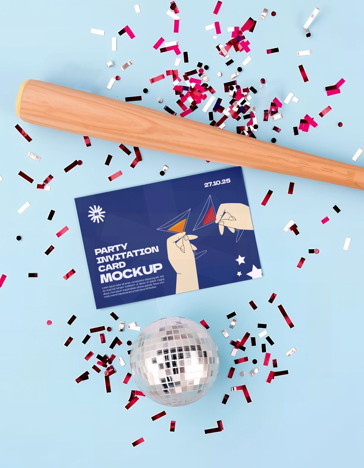 Premium Party Invitation Boy and Girl Mockup Bundle