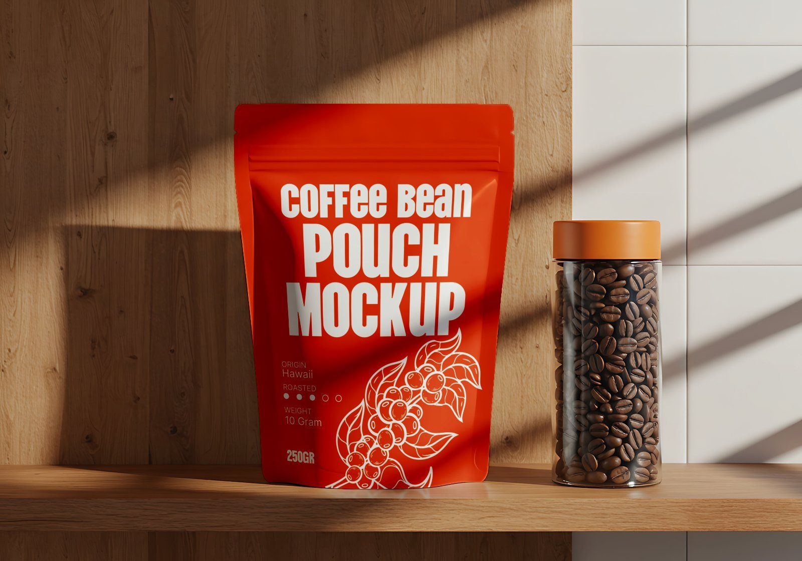 Premium Orange Cafe Coffee Mockup