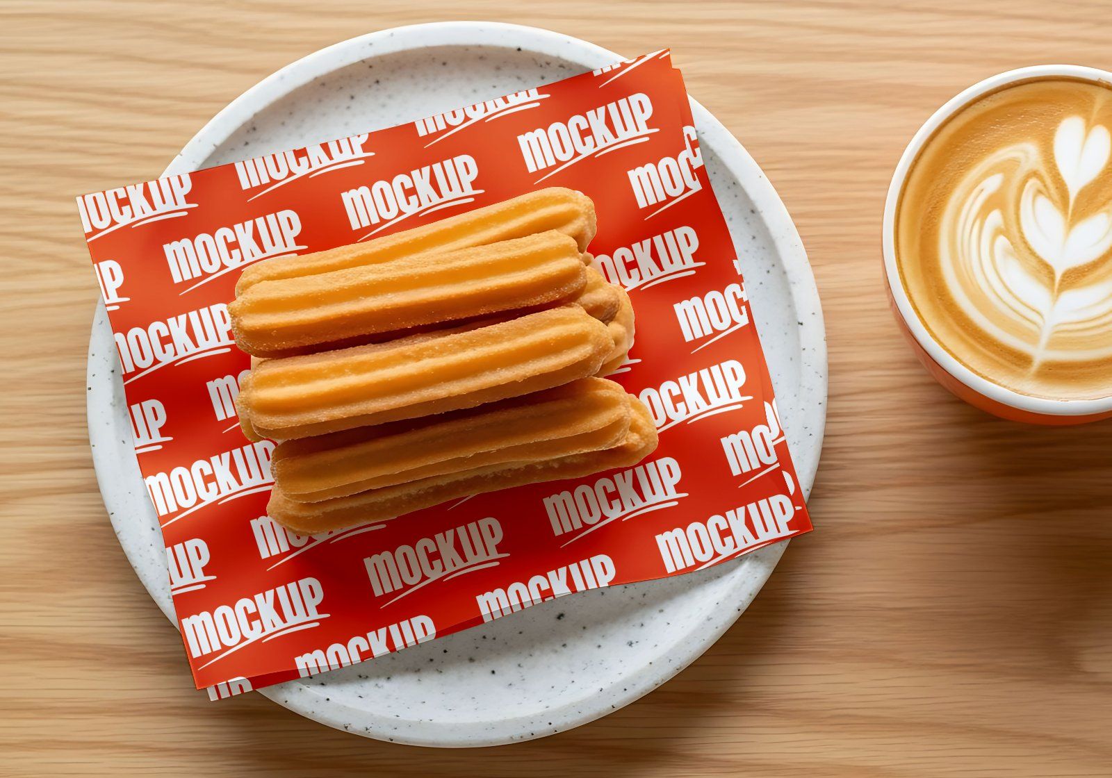 Premium Orange Cafe Coffee Mockup