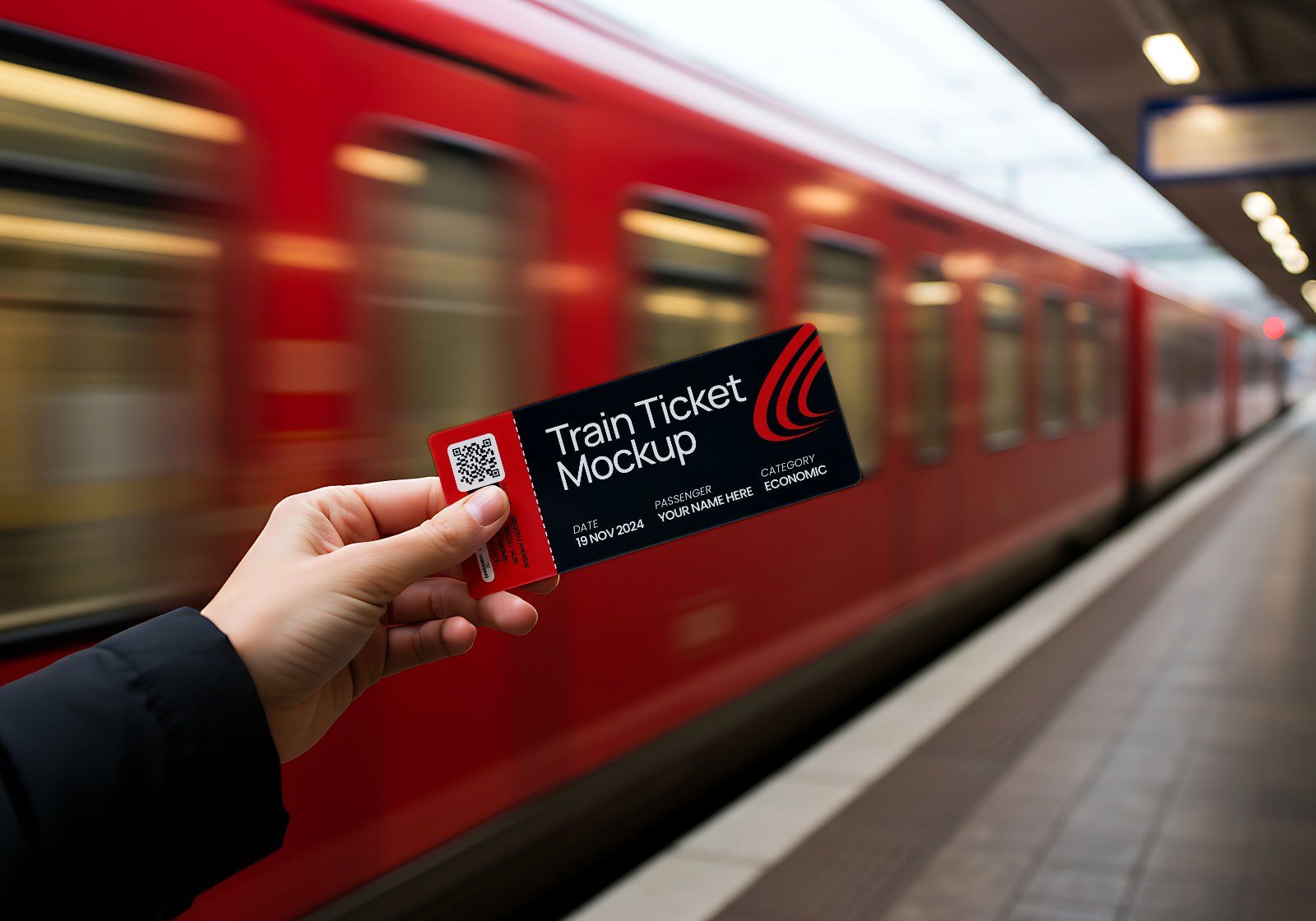 Premium Train Transportation Mockup