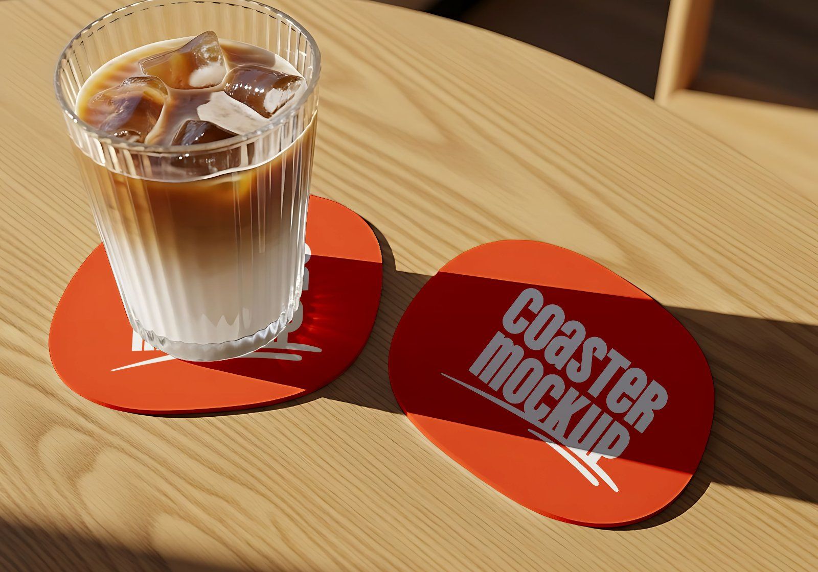 Premium Orange Cafe Coffee Mockup