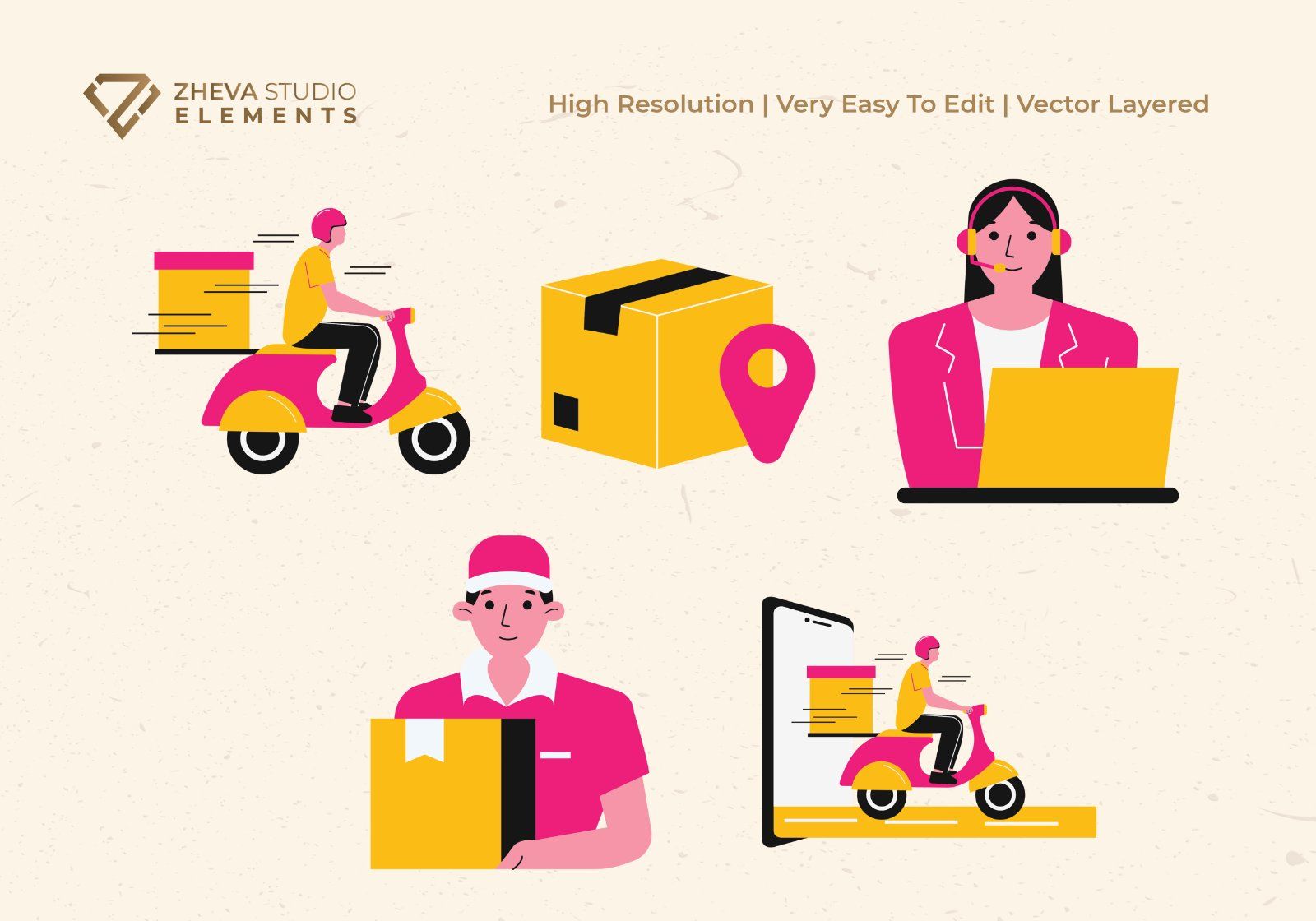 Premium Online Shipping and Logistics Icons Vector Illustration