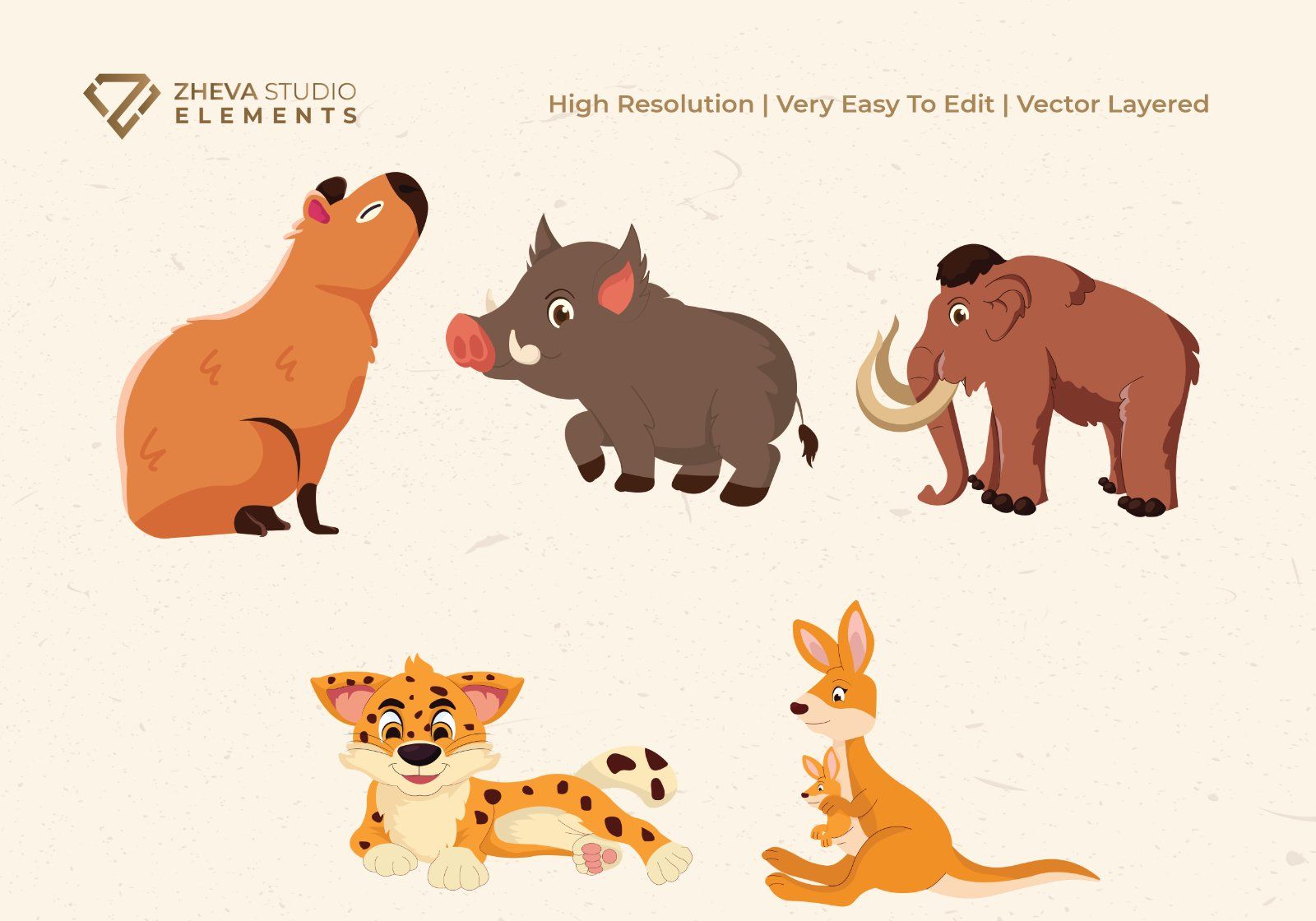 Premium wild forest animals Vector Illustration – 10 EPS & PNG Files