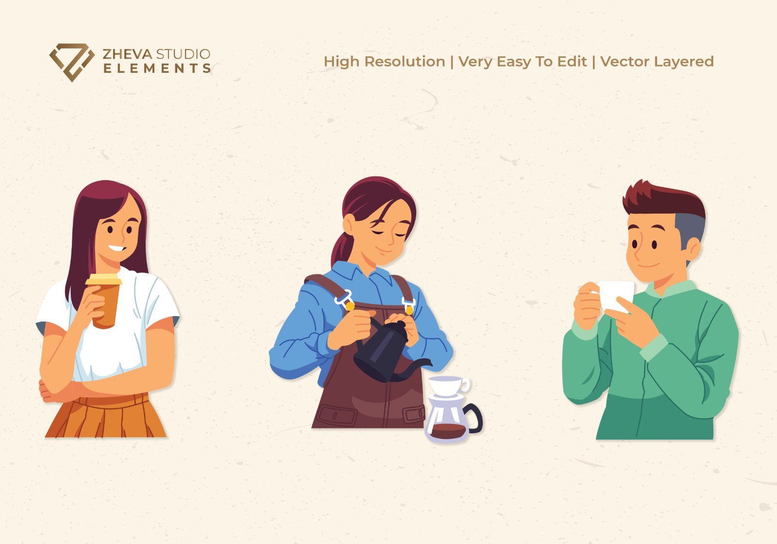 Premium Food & Drink Scane Vector Illustration – 5 EPS & PNG Files