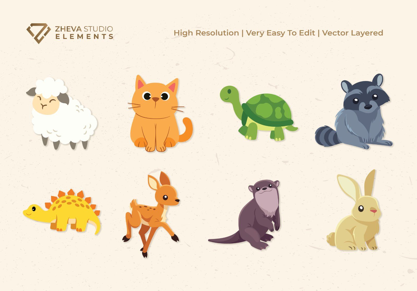 Premium Playful Animal Clipart Pack Vector Illustration – 16 EPS & PNG Files