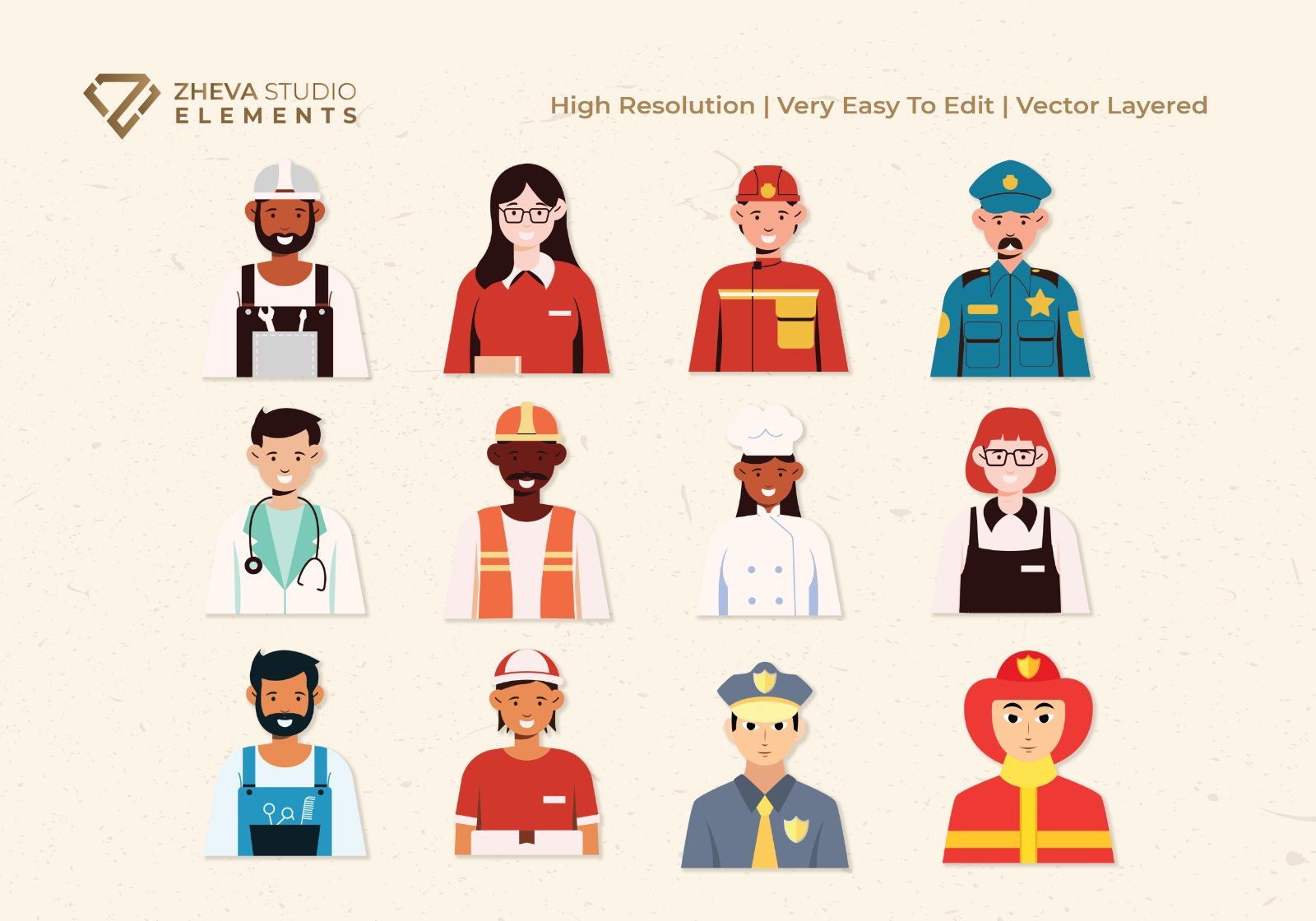 Premium Professional Workers Vector Illustration – 20 EPS & PNG