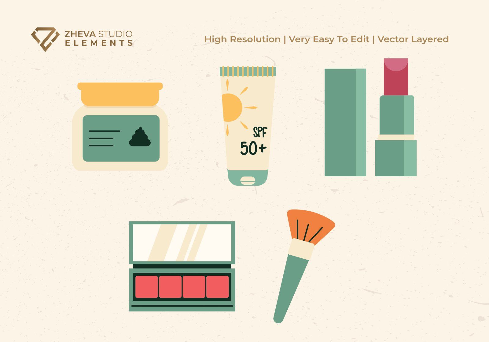 Premium Cosmetic and Skincare Products Vector Illustration