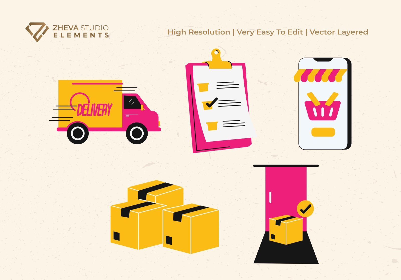 Premium Online Shipping and Logistics Icons Vector Illustration