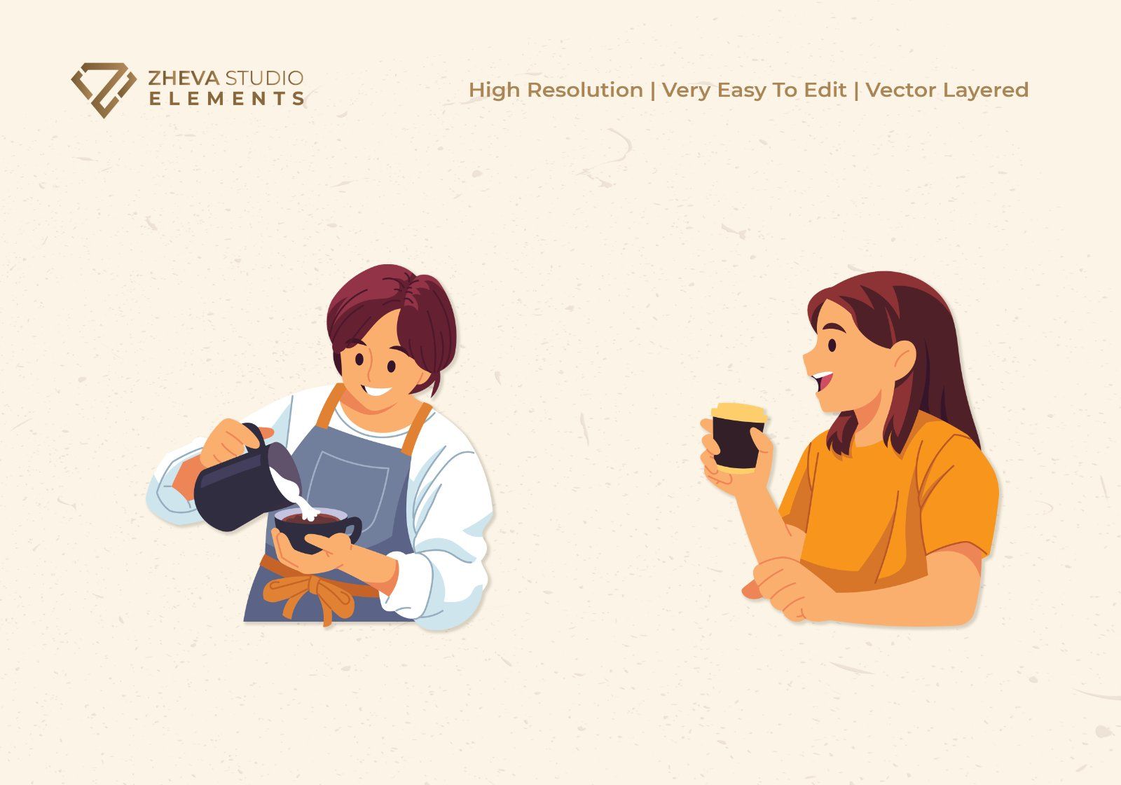 Premium Food & Drink Scane Vector Illustration – 5 EPS & PNG Files