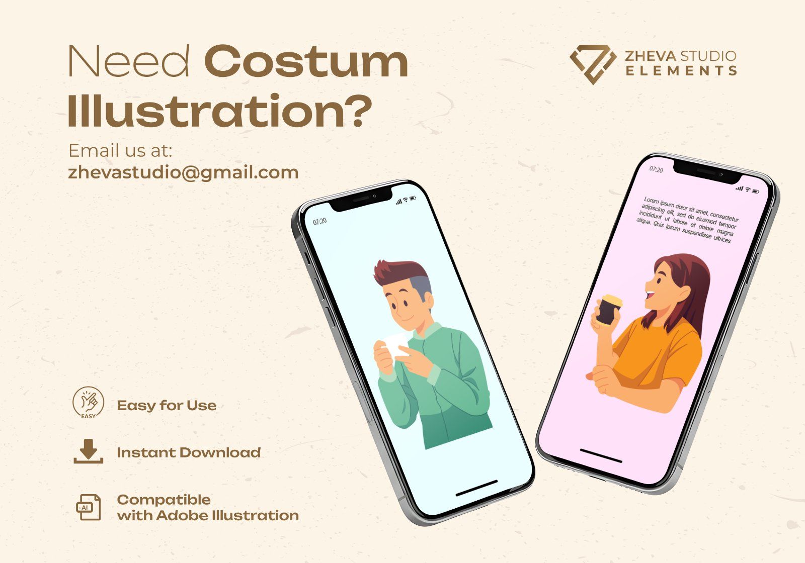 Premium Food & Drink Scane Vector Illustration – 5 EPS & PNG Files