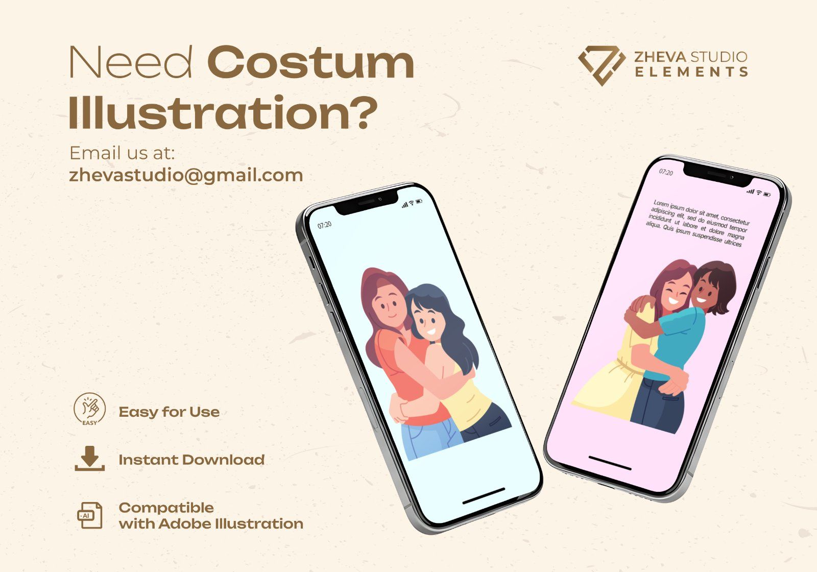 Premium Cute Couples and friends Hugging Vector Illustration