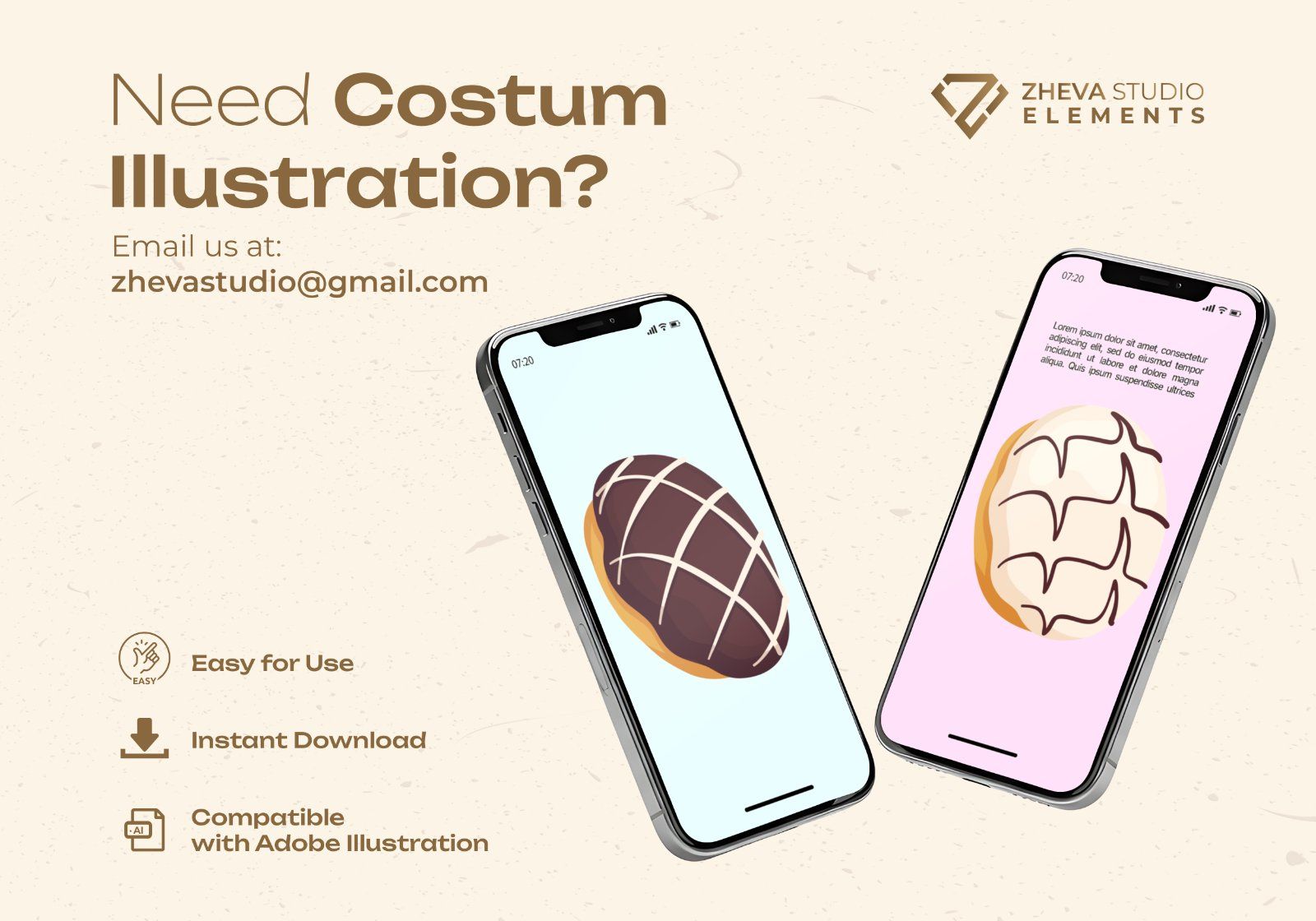 Premium Sweet Donuts Vector Illustration – 9 EPS & PNG Files