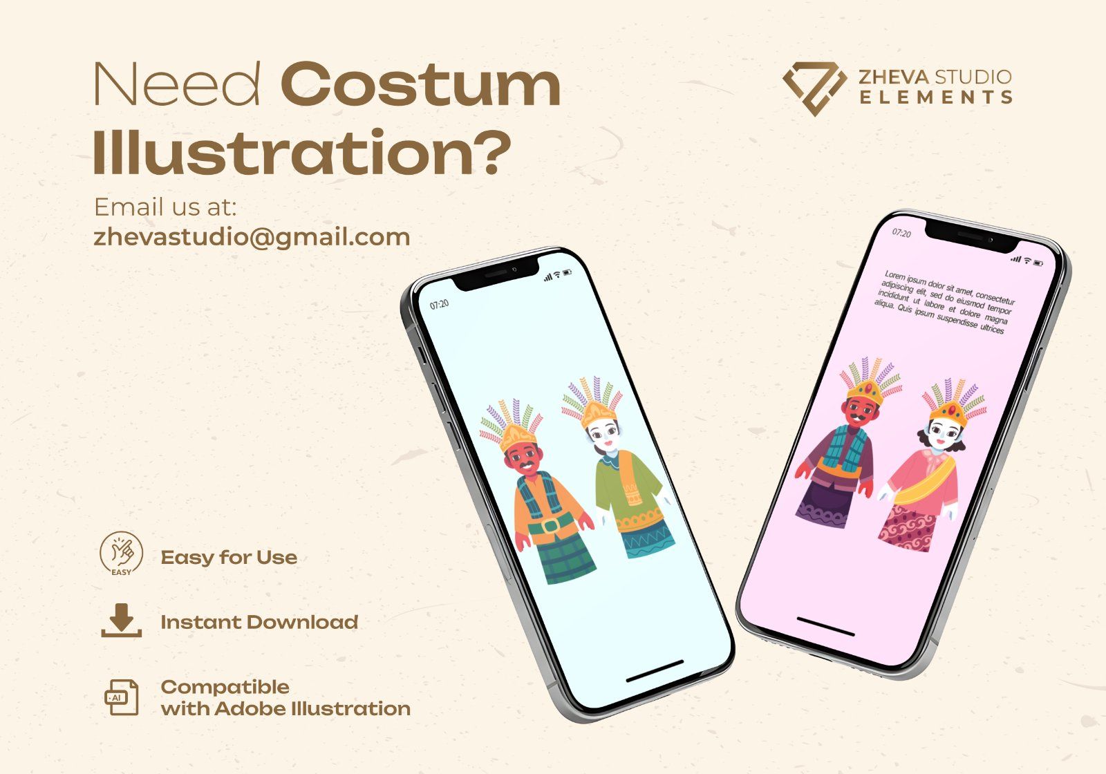 Premium Ondel Ondel Betawi Traditional Puppet Vector Illustration – 4 EPS & PNG Files