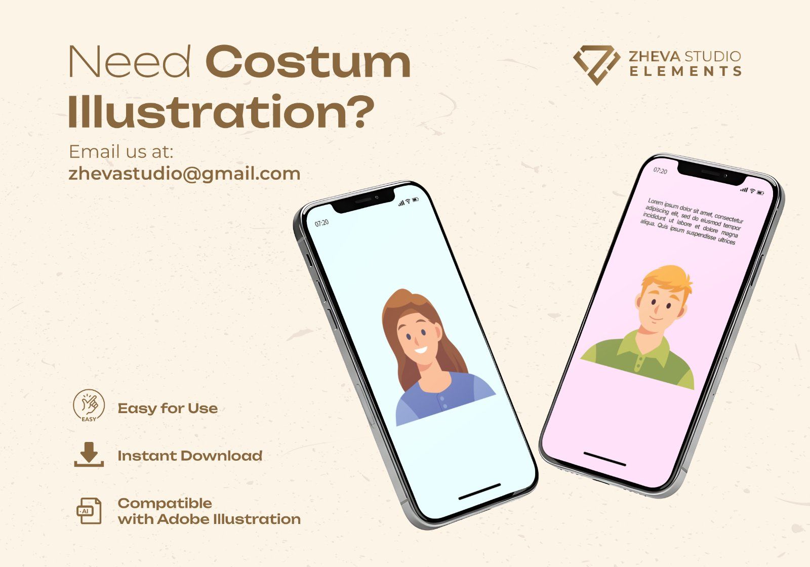 Premium Set of Human Face and Characters Vector Illustration