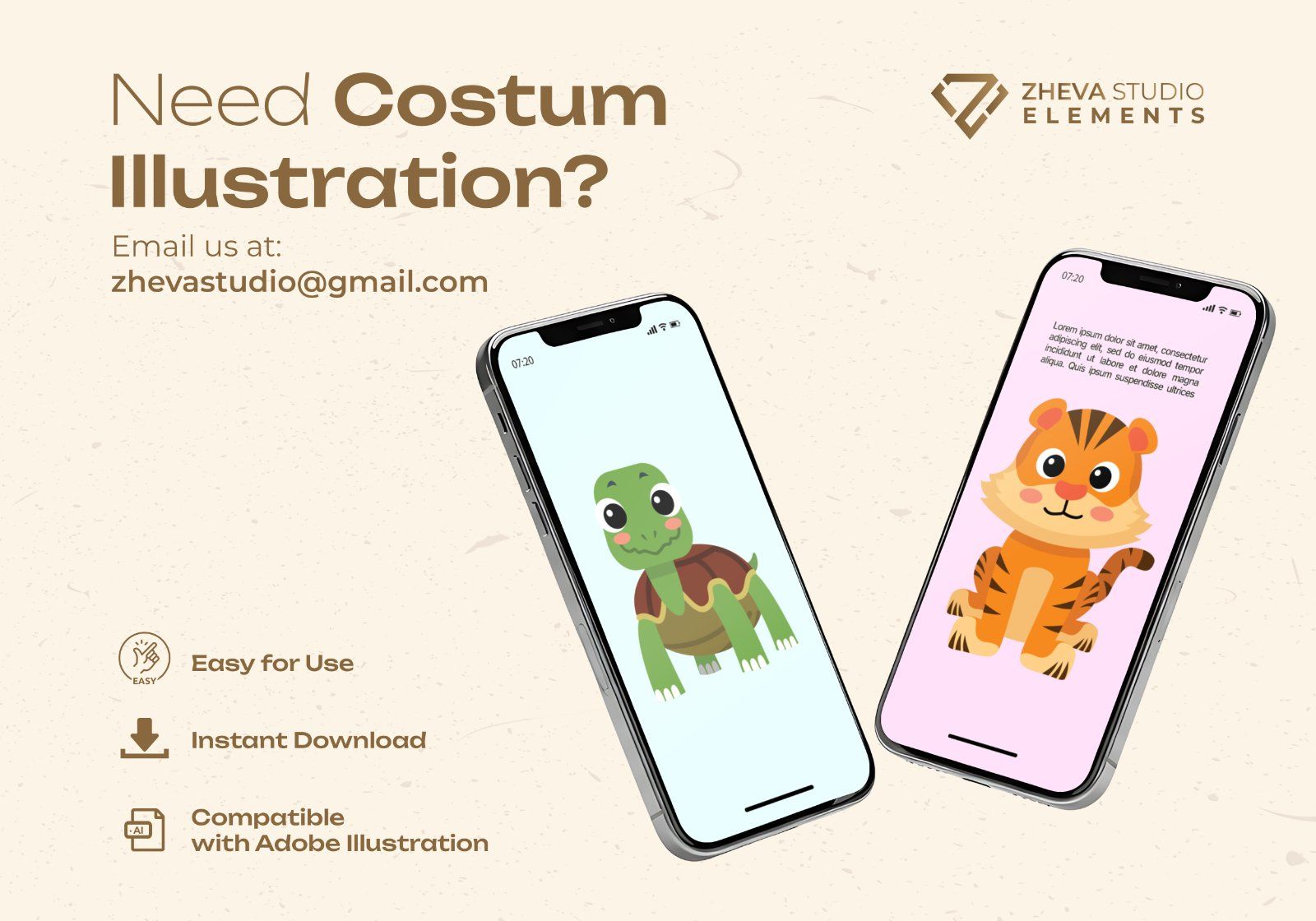 Premium Adorable Jungle Animal Vector Illustration – 6 EPS & PNG Files