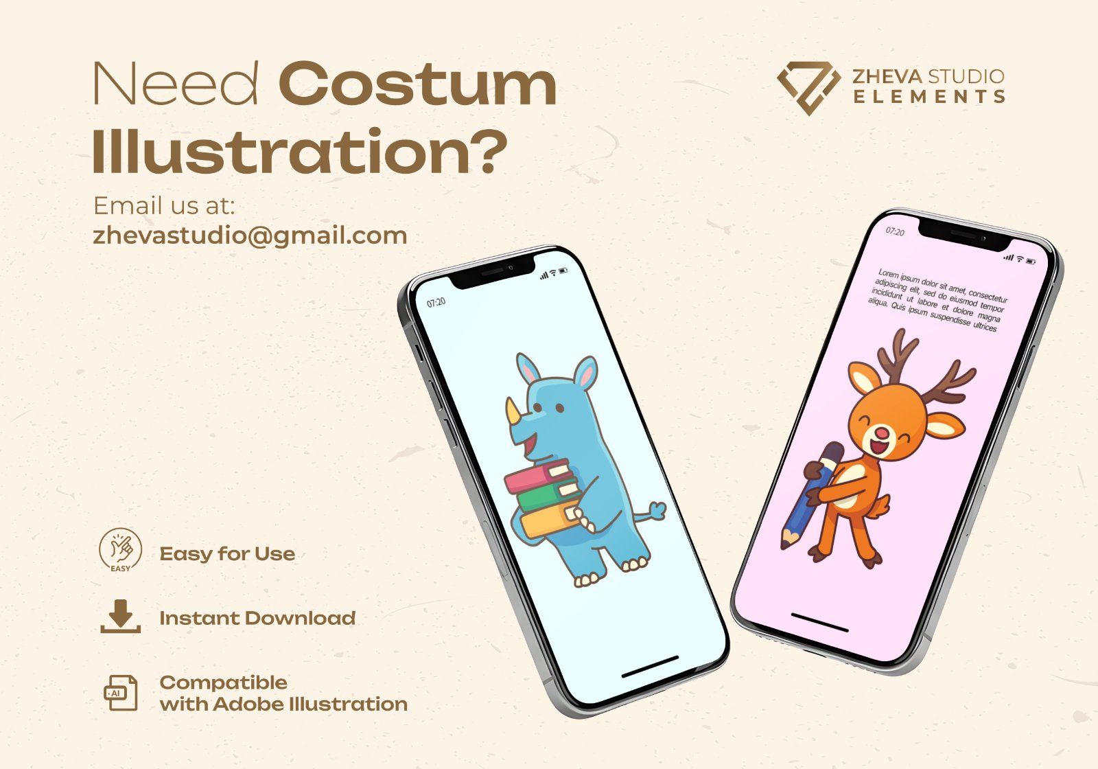 Premium Study Animal Vector Illustration – 6 EPS & PNG Files