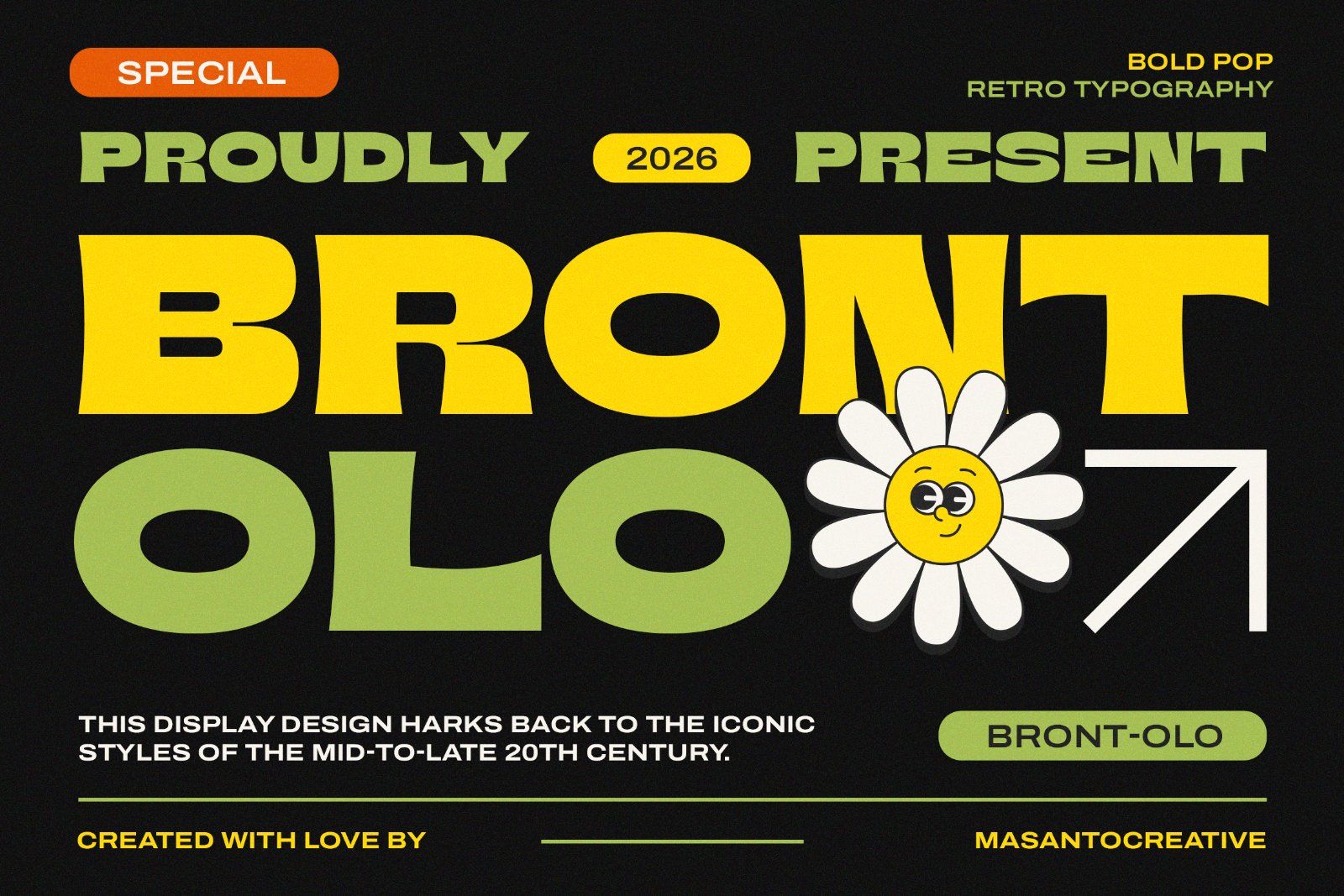 Bront-Olo – Retro Groovy Bold Display Font