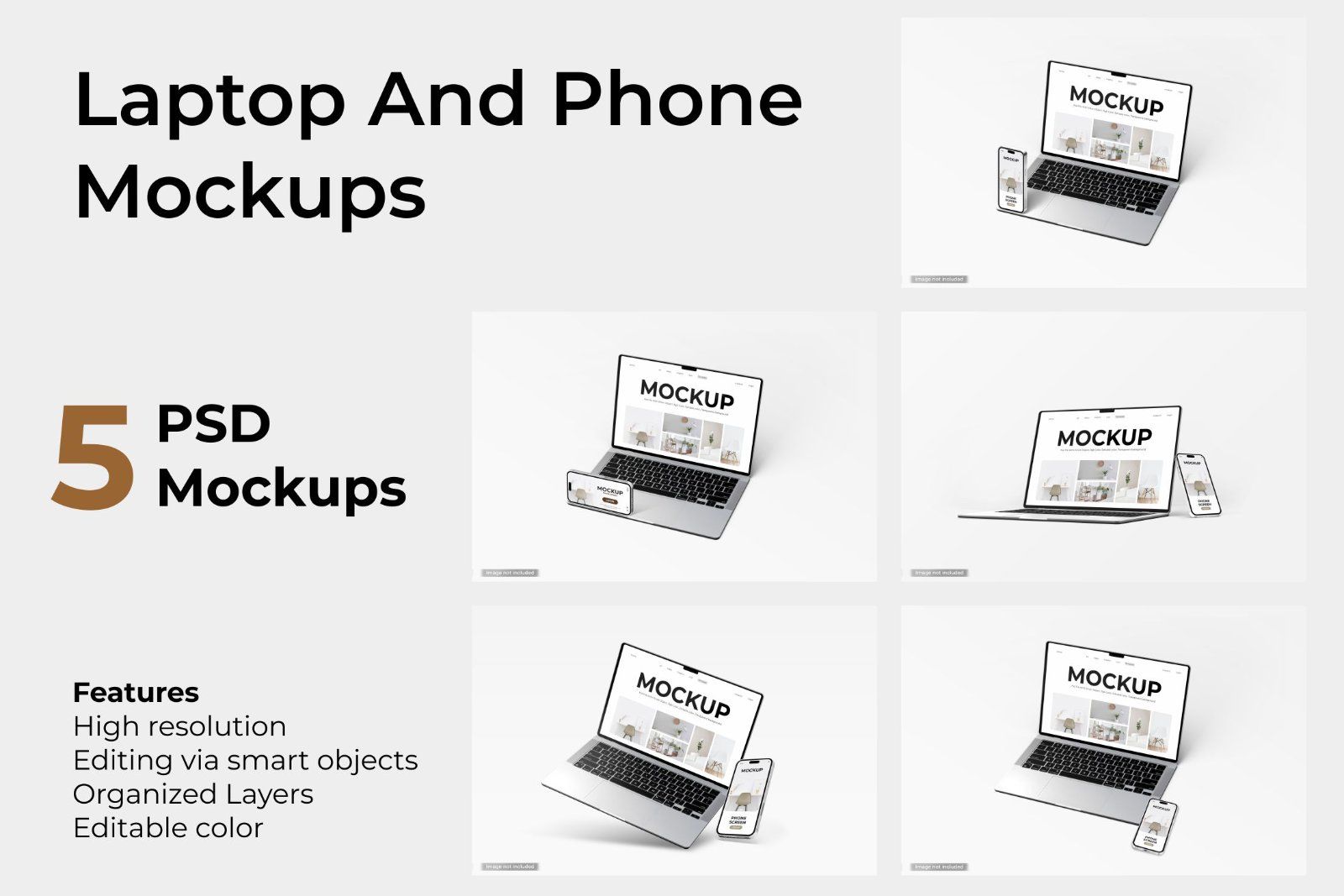 5 Laptop And Phone Mockups