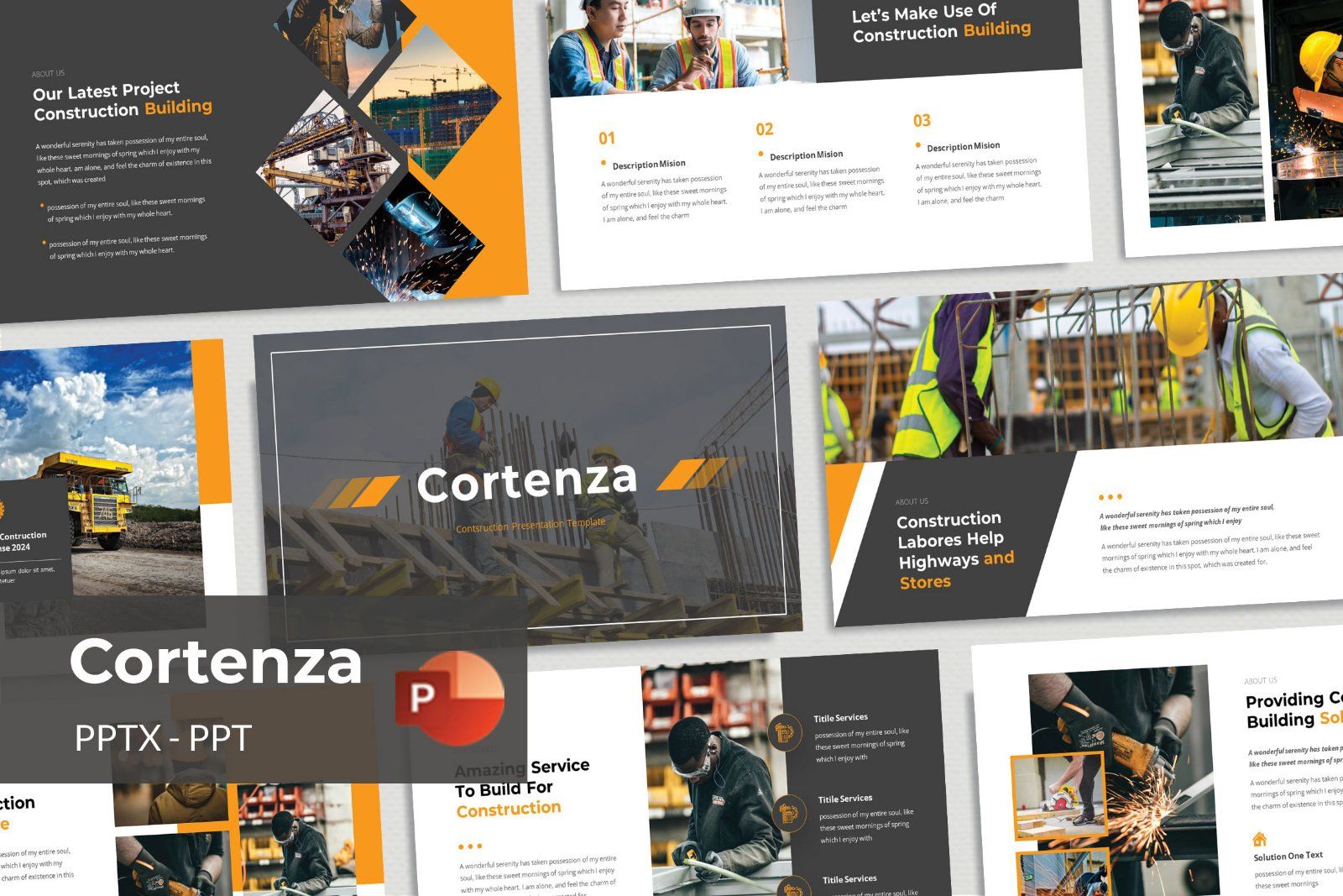 Cortenza - Construction PowerPoint Presentation Template