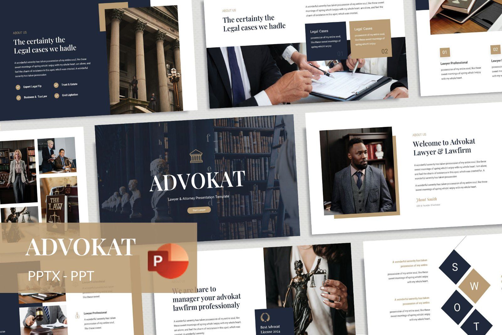 Advokat - Lawyer & Attorney PowerPoint Template