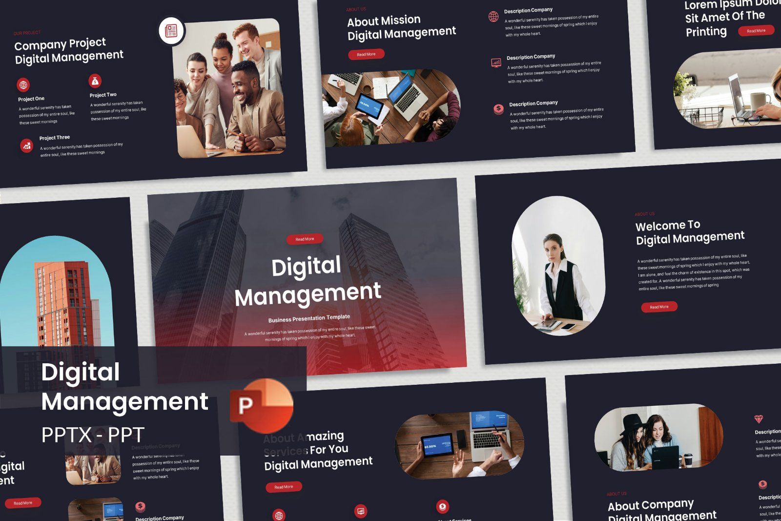 Digital Management - Business PowerPoint Template