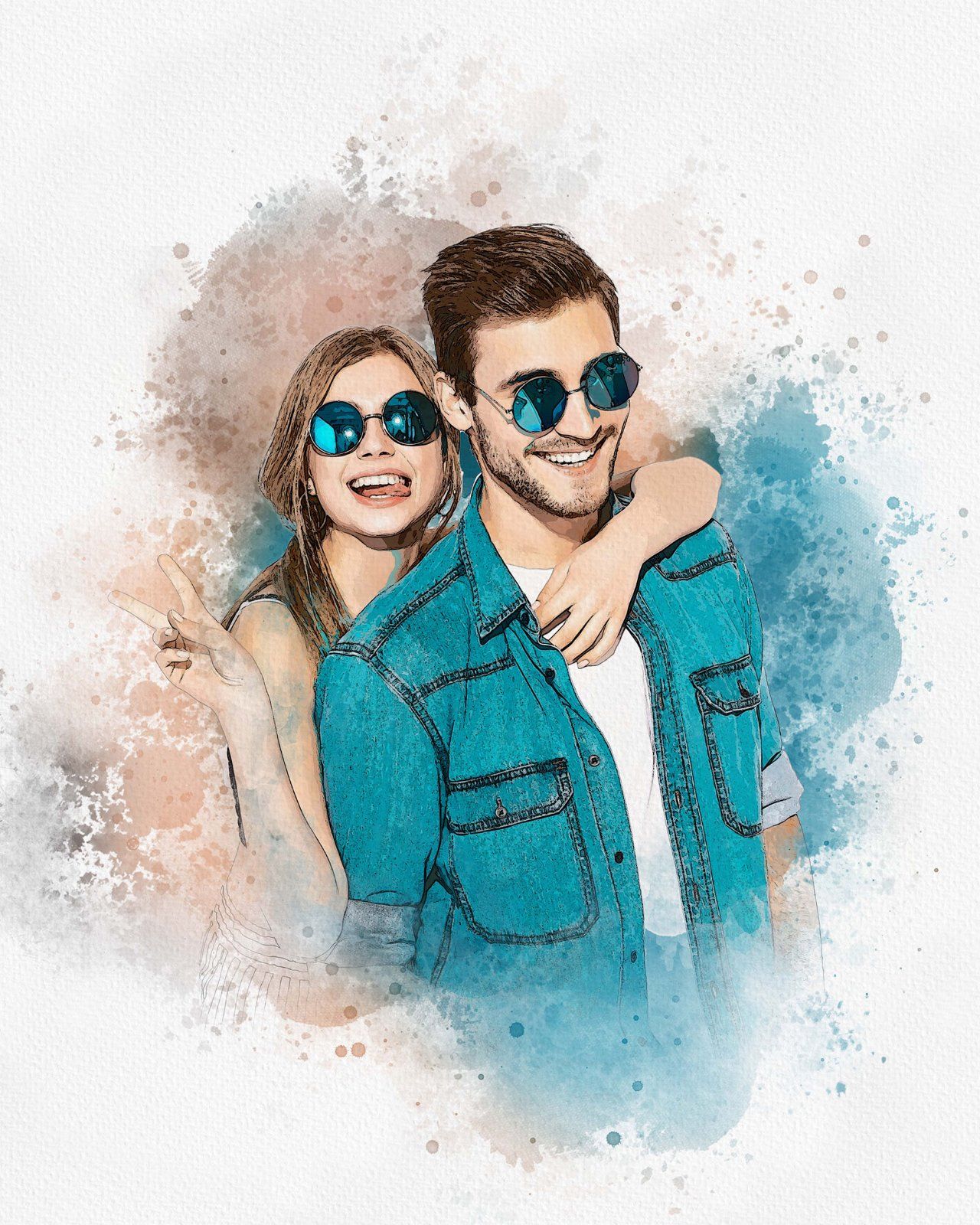 Wedding Watercolor Art Photo Effect