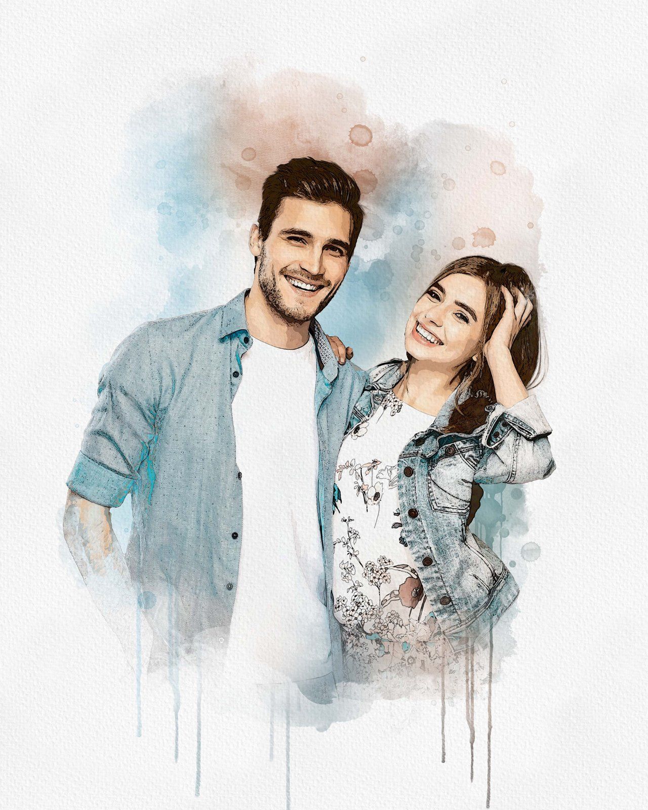 Wedding Watercolor Art Photo Effect