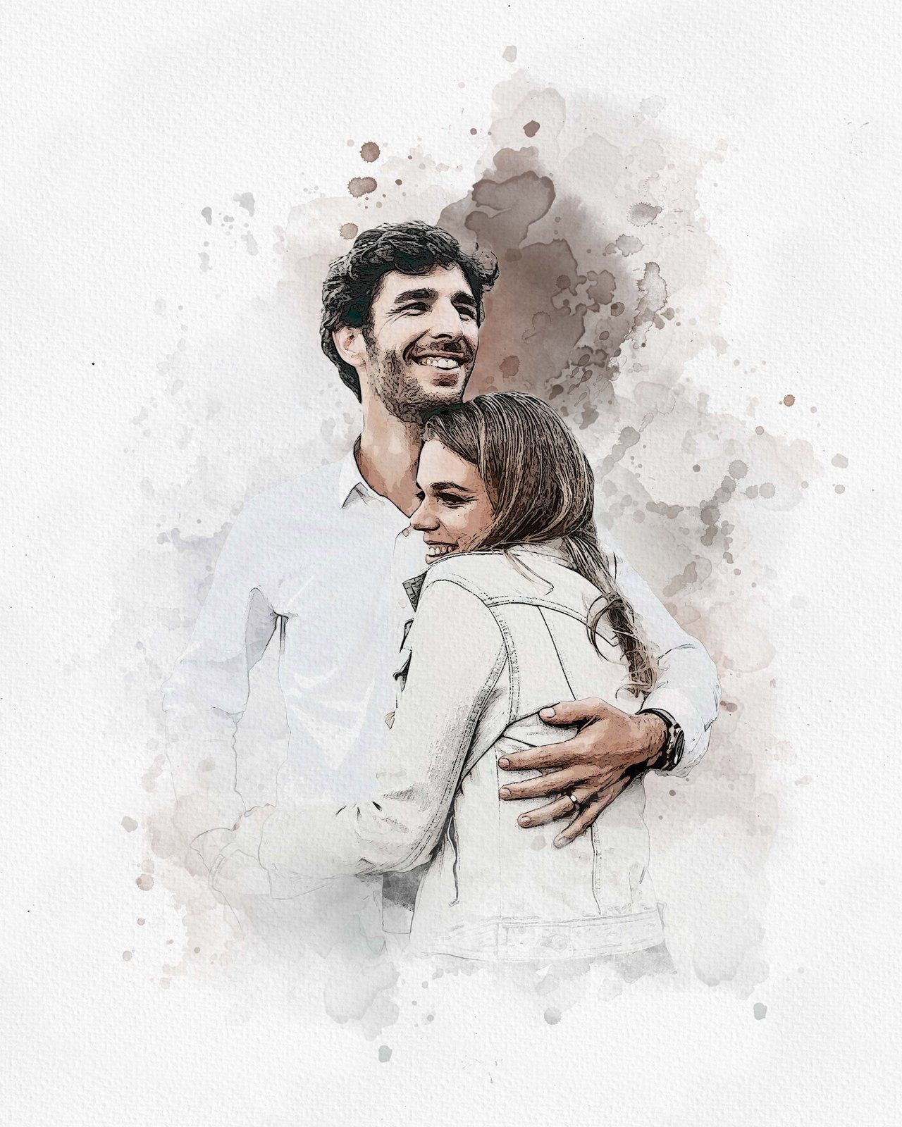 Wedding Watercolor Art Photo Effect