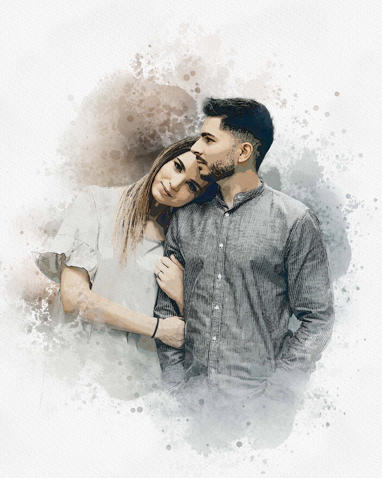 Wedding Watercolor Art Photo Effect