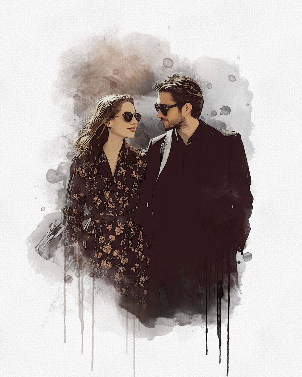 Wedding Watercolor Art Photo Effect