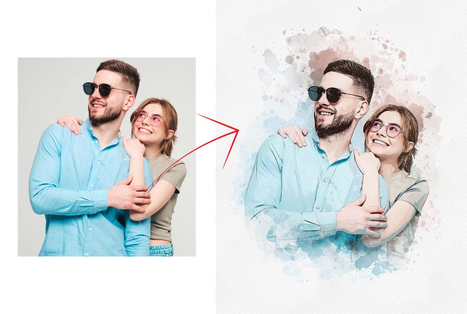 Wedding Watercolor Art Photo Effect