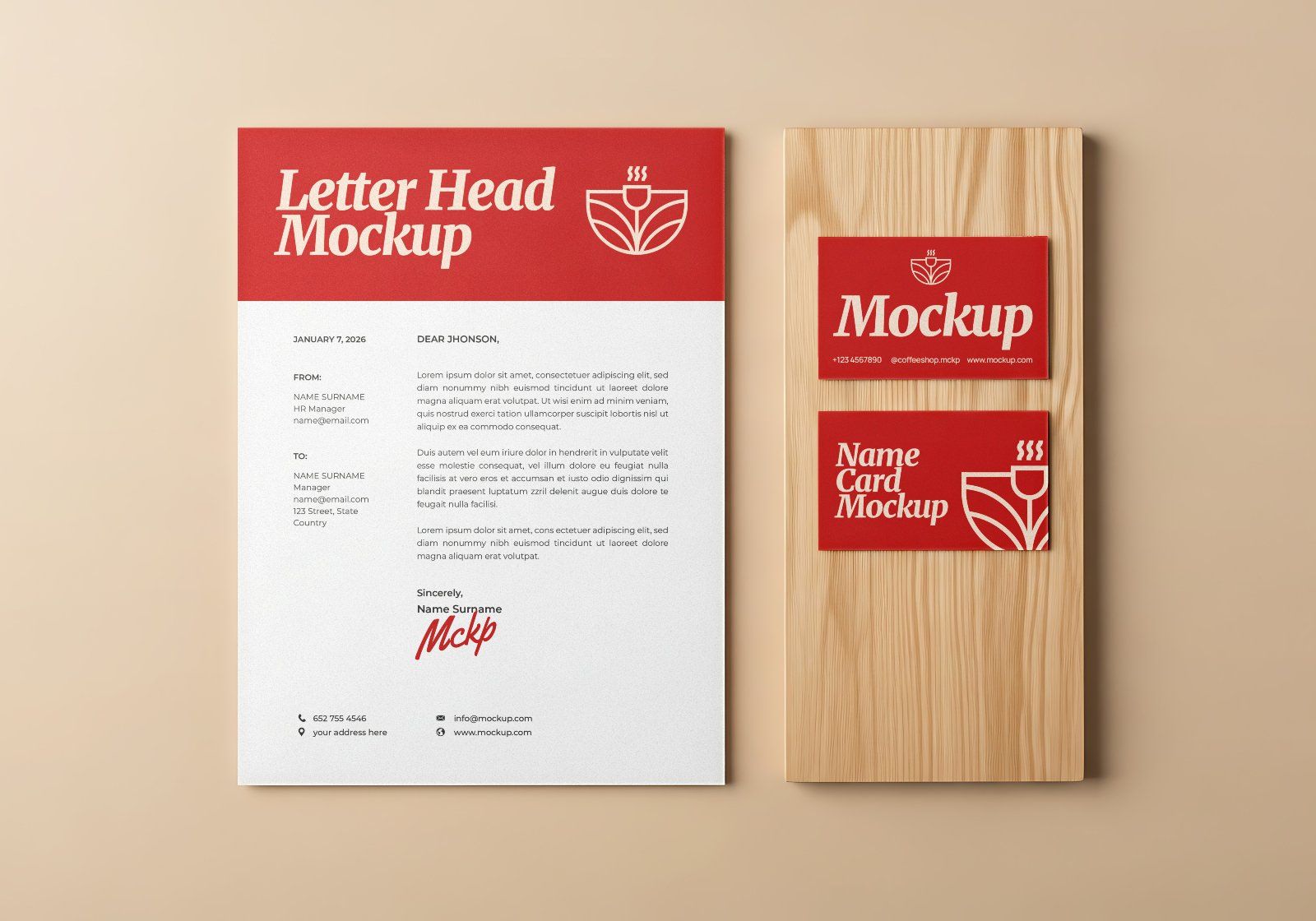 Premium Branding Coffee Cafe Mockup