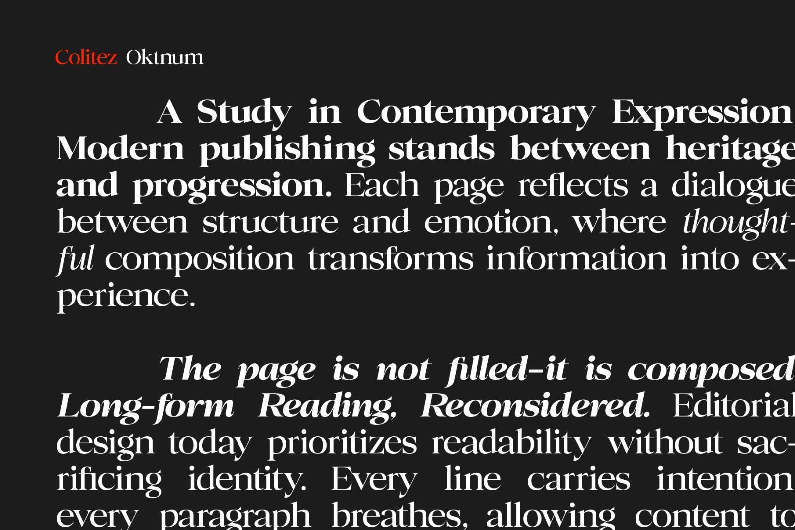 Colitez - Editorial Serif