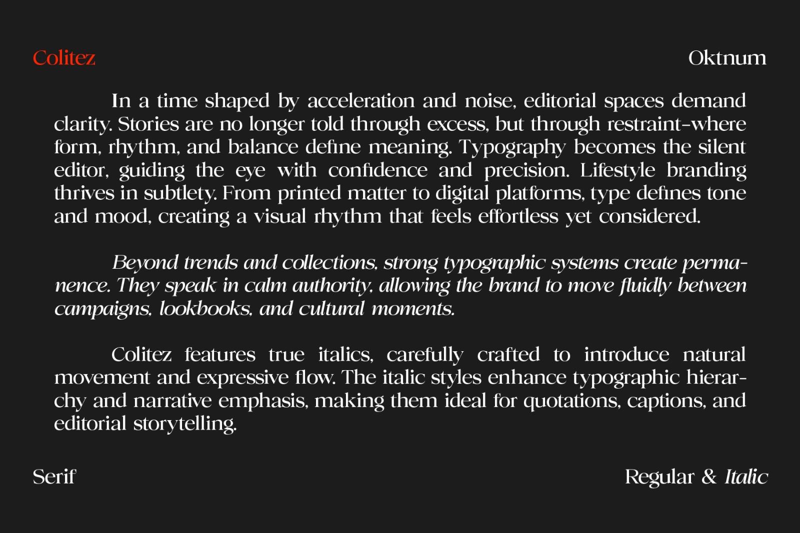 Colitez - Editorial Serif