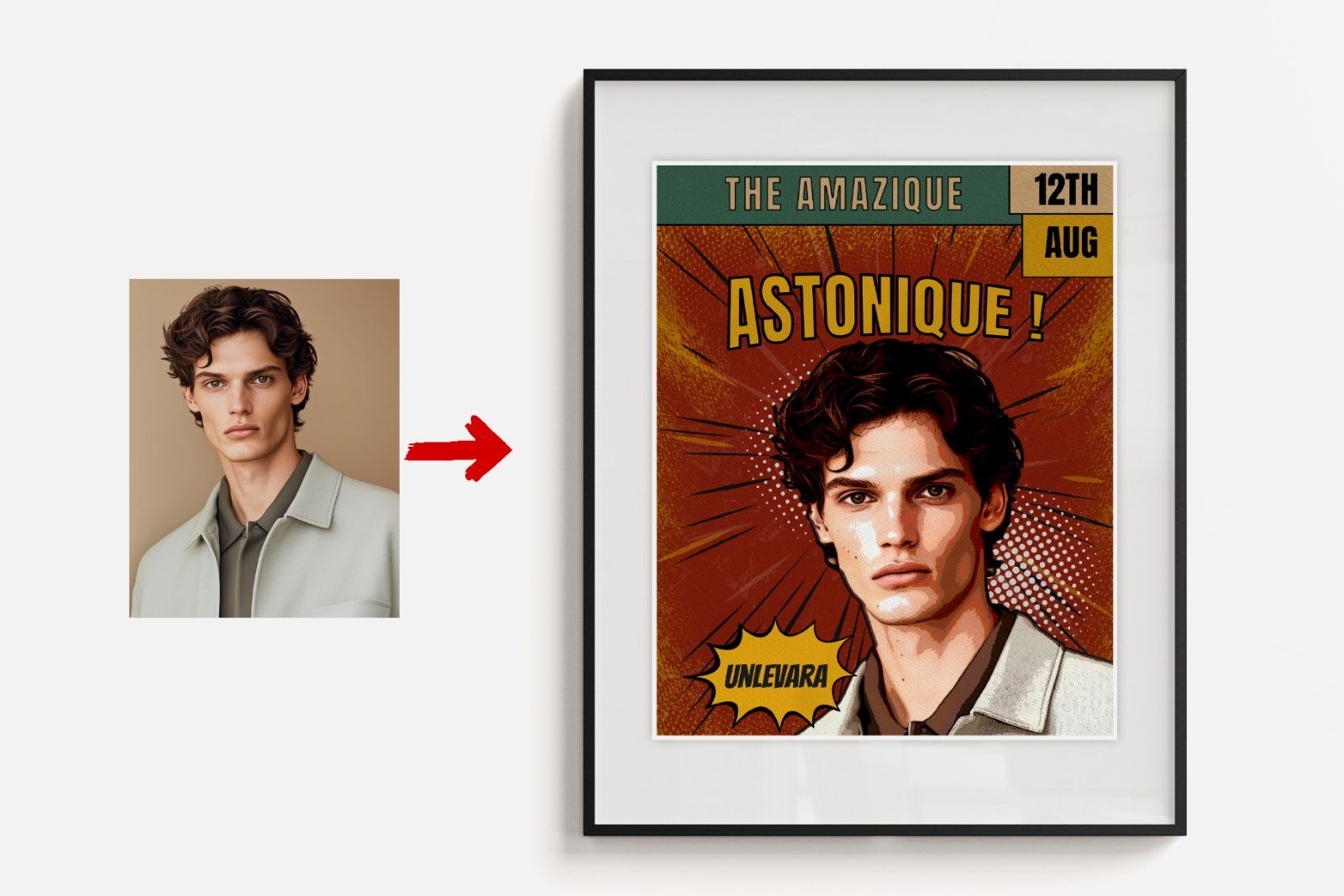 Comic Portrait Photo Effect Template