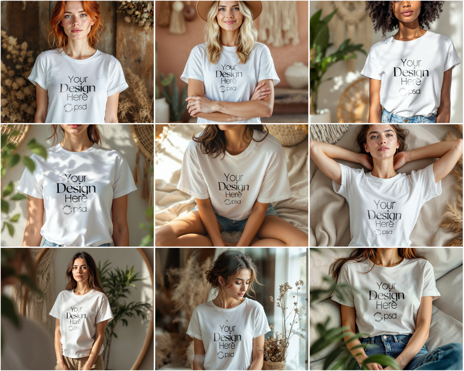 100 T-Shirt Mockup PSD Bundle – Gildan 64000 & Bella Canvas 3001 for Print on Demand