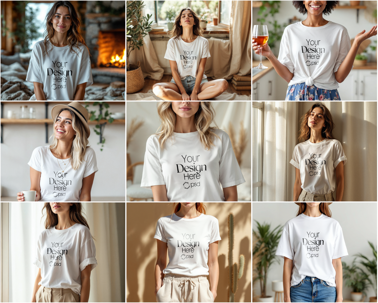 100 T-Shirt Mockup PSD Bundle – Gildan 64000 & Bella Canvas 3001 for Print on Demand