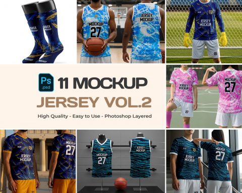 11 PSD Sports Jersey Mockup Bundle