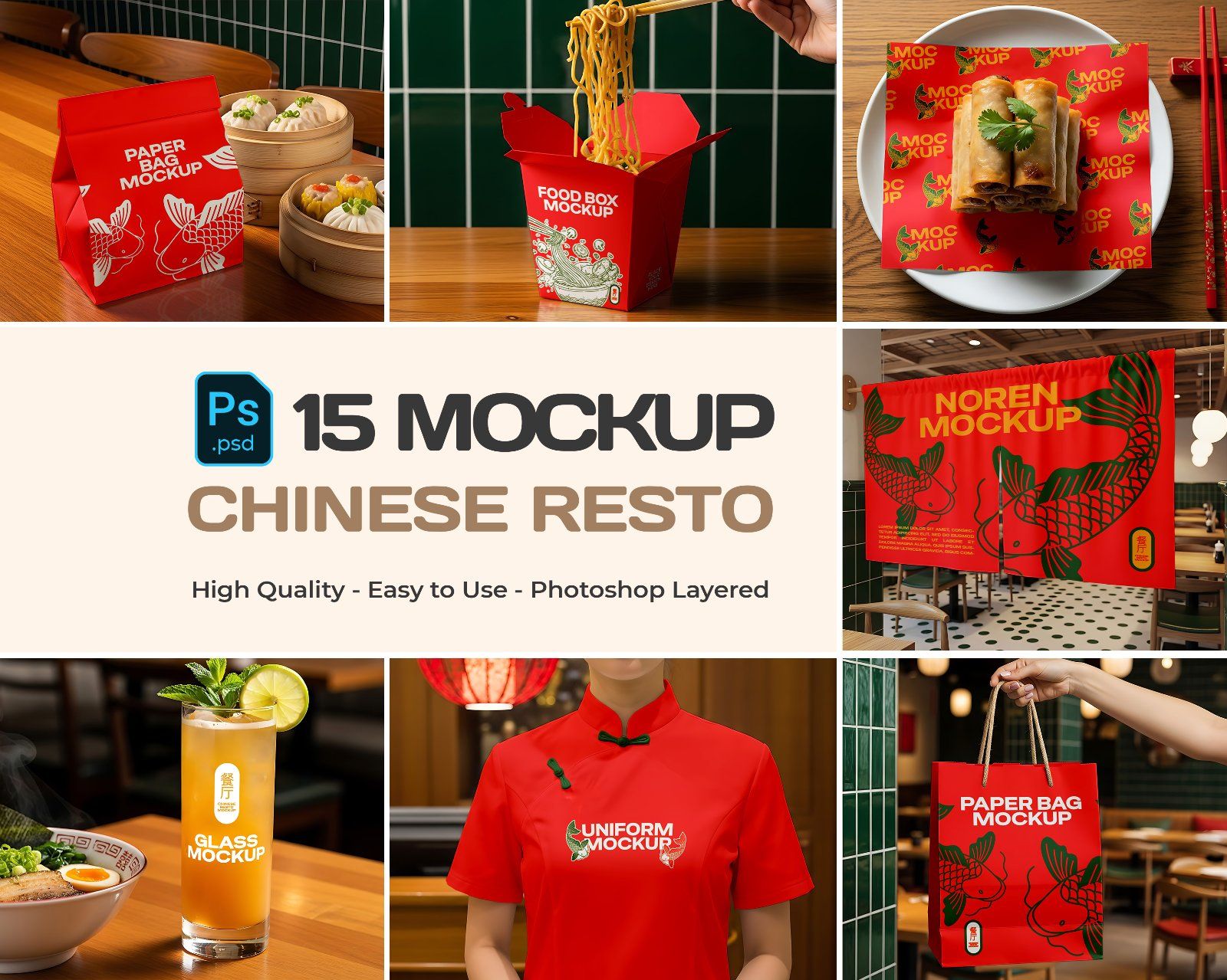 Chinese Restaurant Flyer Mockup – Realistic PSD Template for Food Promotion