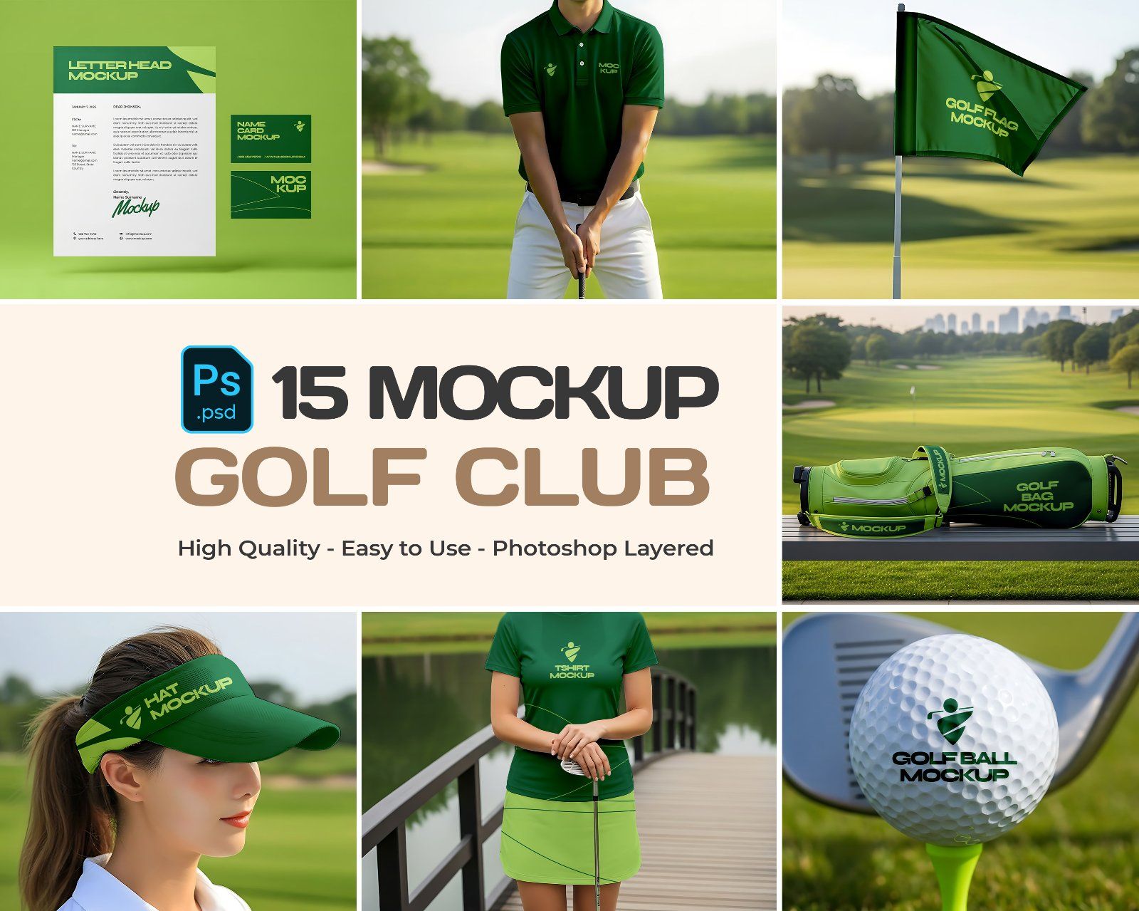 Golf Club Banner Mockup – Realistic Outdoor PSD Template