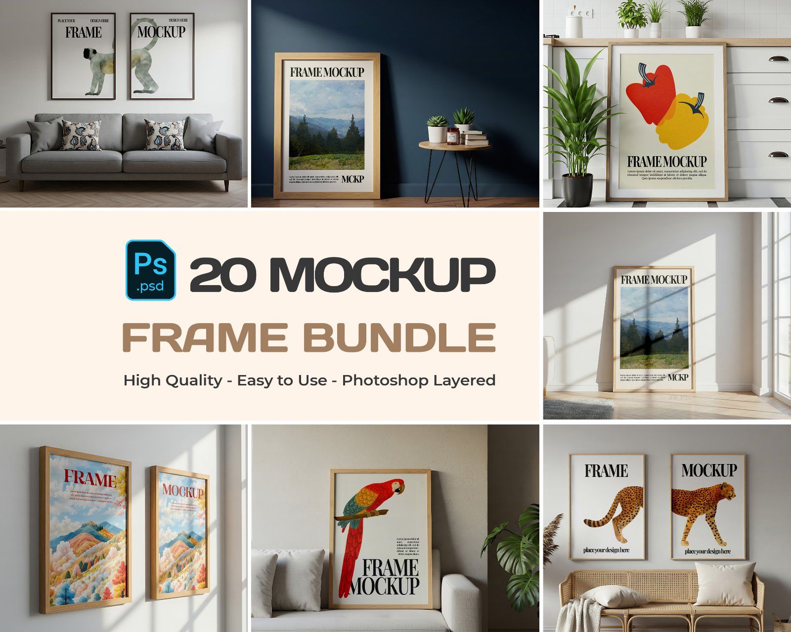 20 Premium Frame Mockup Bundle Collection