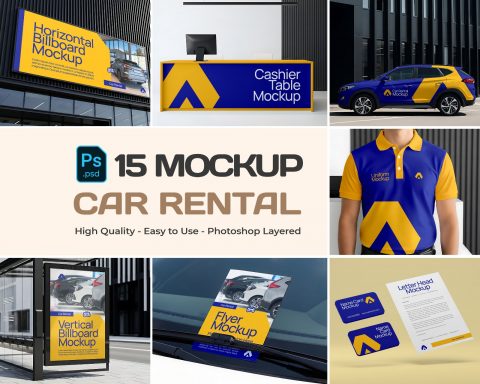 Premium Car Rental Branding Mockup