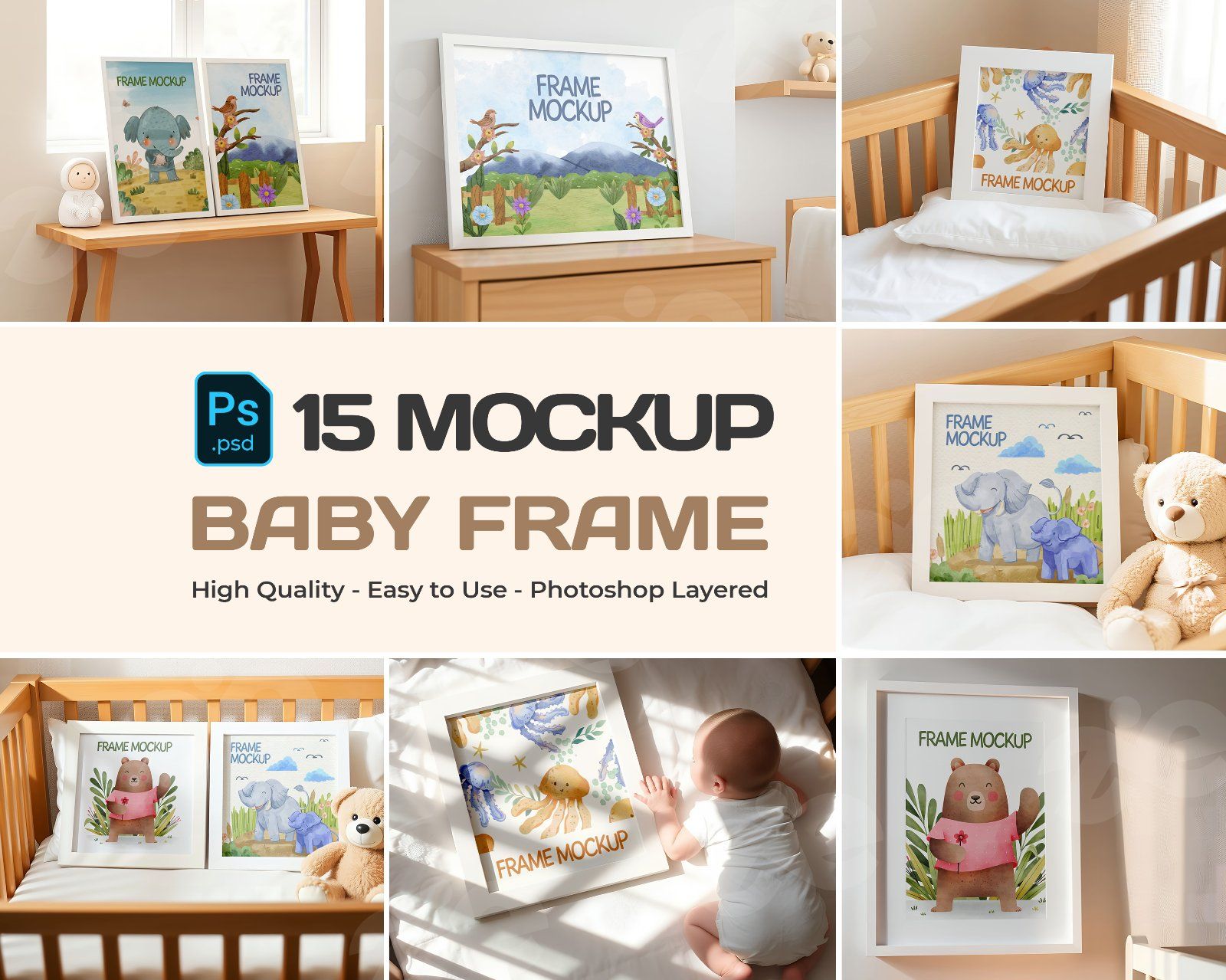 Premium Baby Frame Mockup Collection