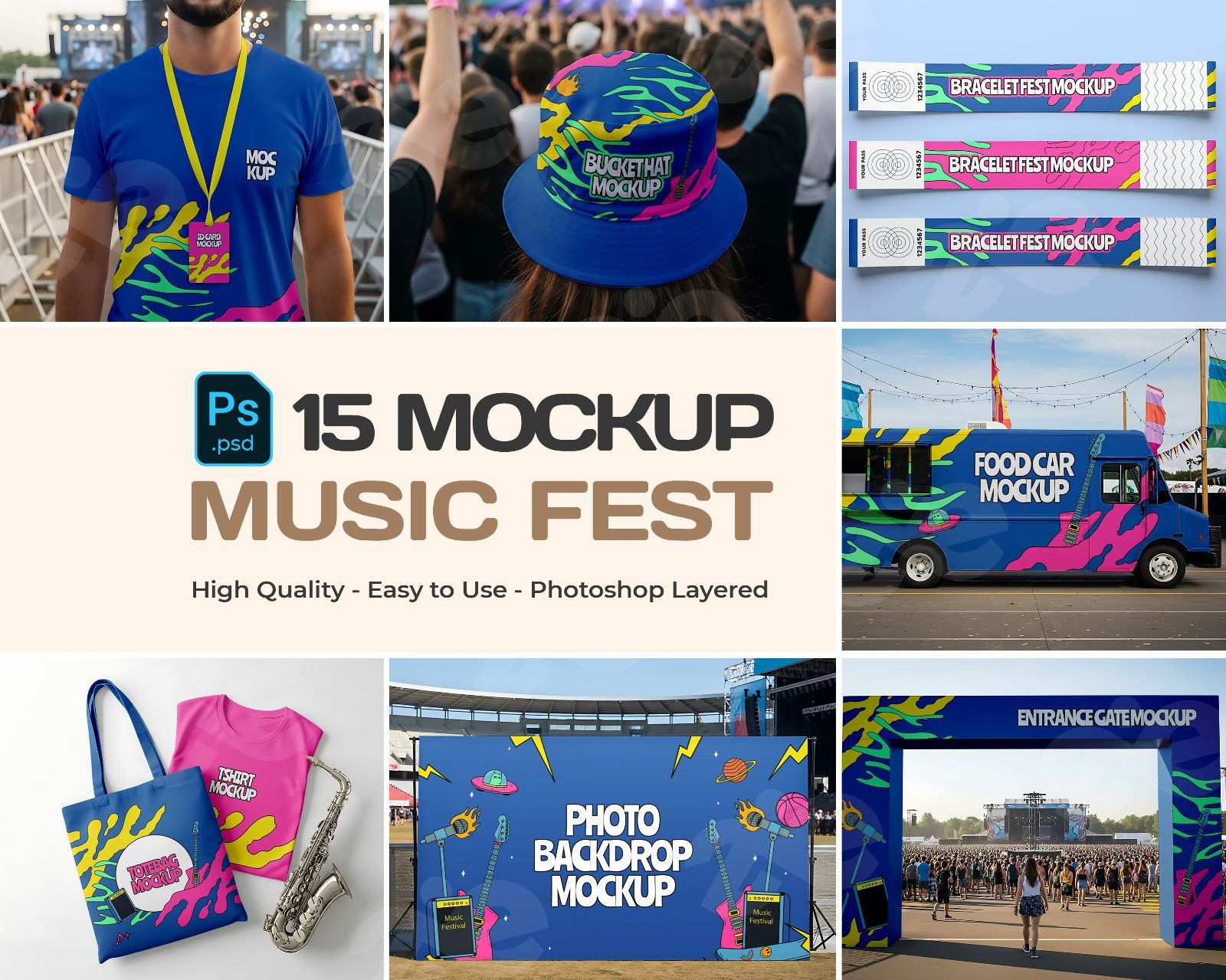 Music Fest Mockup Bundle - 15 PSD Templates for Event Branding & Festival Promotion