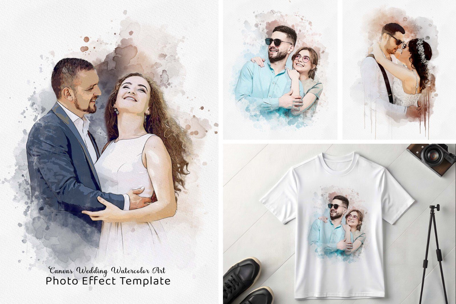 Wedding Watercolor Art Photo Effect