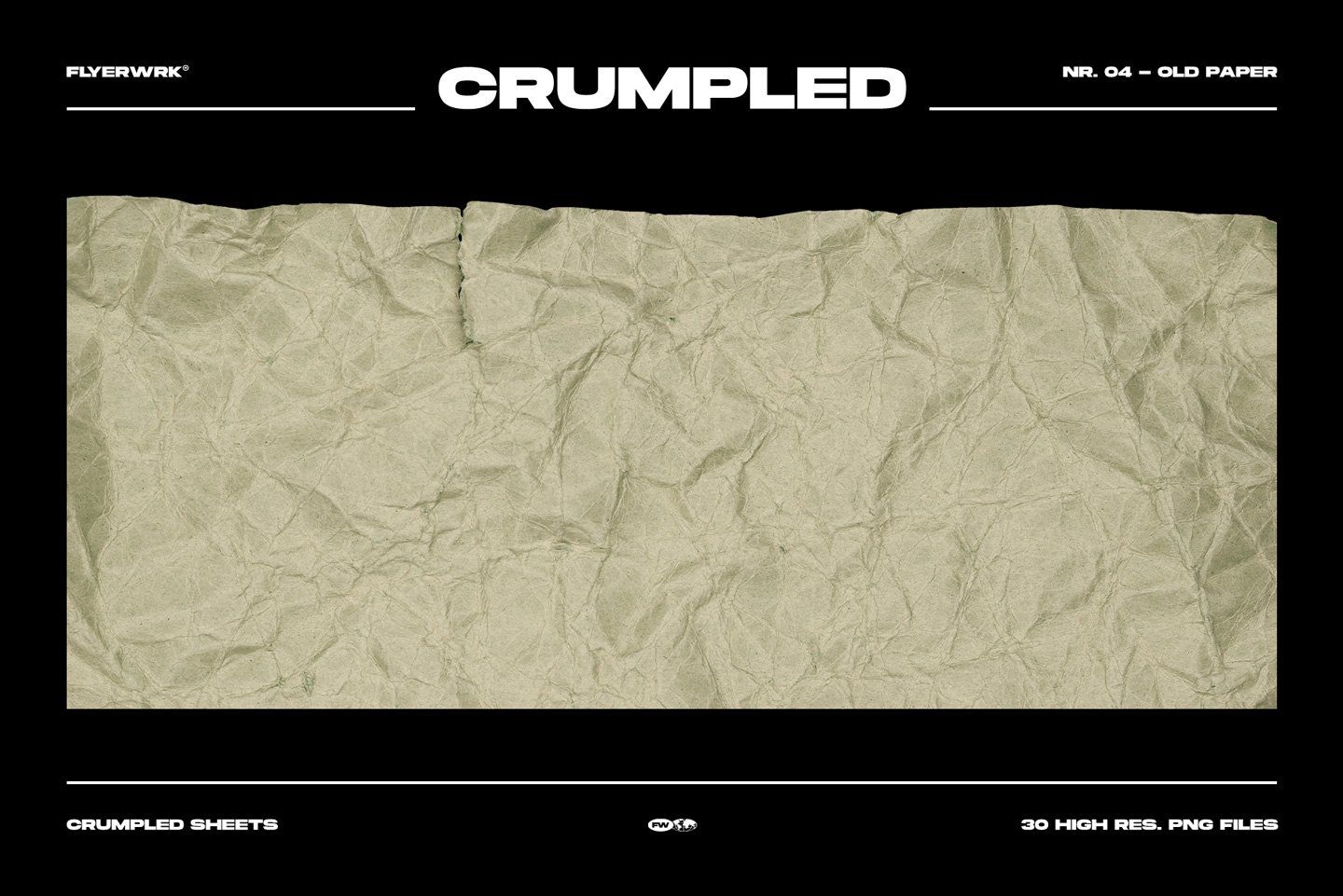 30 Crumpled Paper Sheets