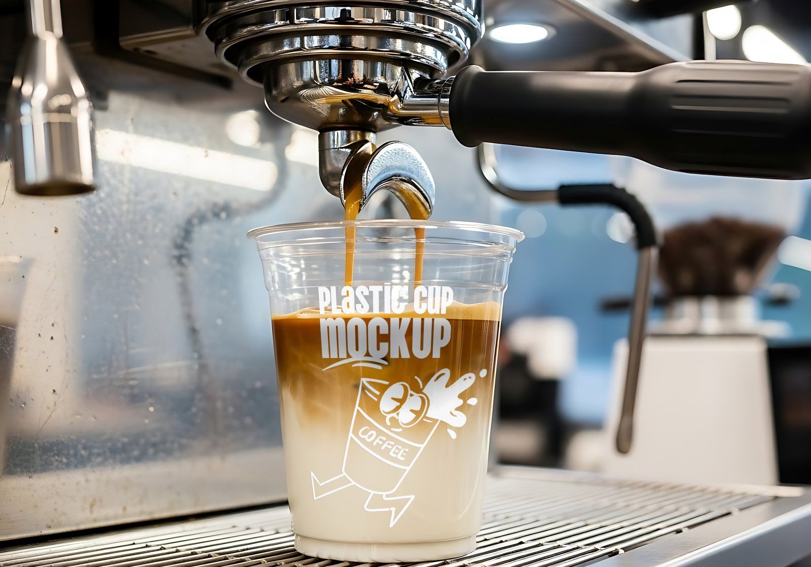 Premium Orange Cafe Coffee Mockup