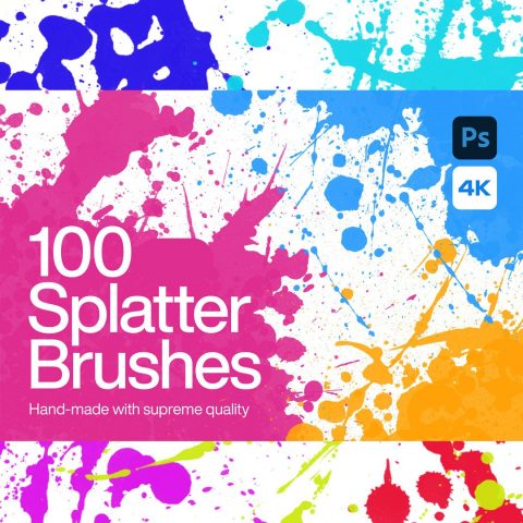 100 Realistic Splatter Photoshop Brushes - Splatter Brushes Download - Splatter Canvas - Photoshop